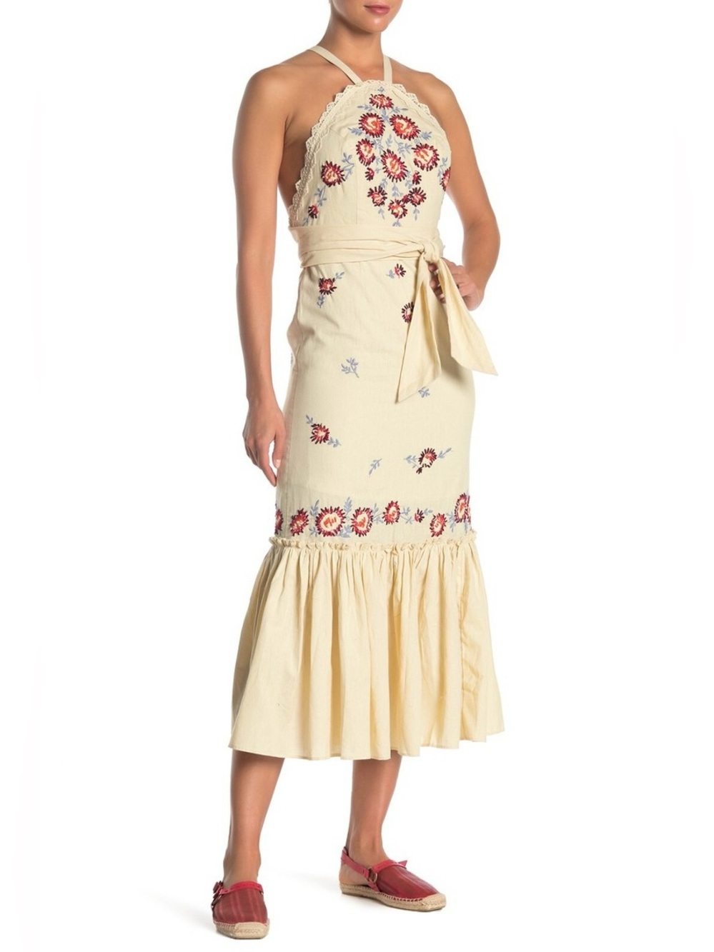 Free People Chrysanthemum Kiss‎ Embroidered Midi